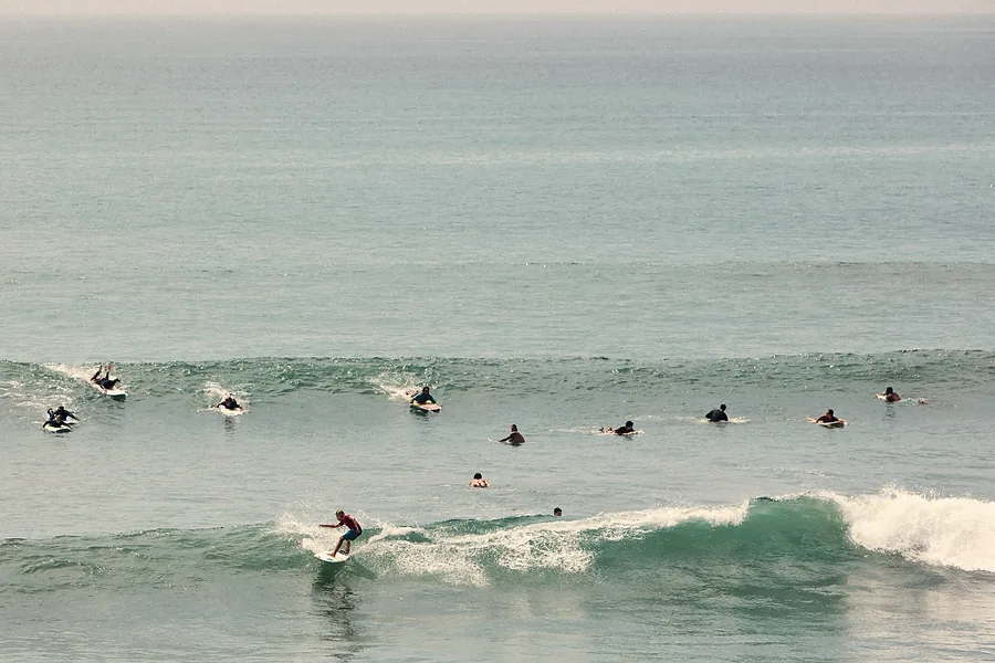 Surfers sharing the lineup at Acapulquito Beach